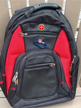 Swissgear SO NICE Backpack Red Black UNUSED Back To School Travel Bag